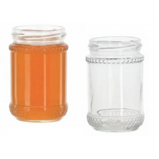 Pohár sklenený s ozdobným reliéfom TO 66 300 ml na med bez viečka