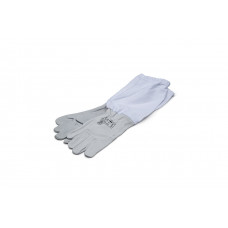 Kožené včelárske rukavice - dlhé s plátnom a gumou, XL, kozia koža